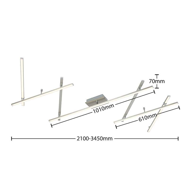 Lindby Deckenleuchte Deckenlampe LED Kerem Nickel Stahl Wohnzimmer Schlafzimmer - 4251096595604