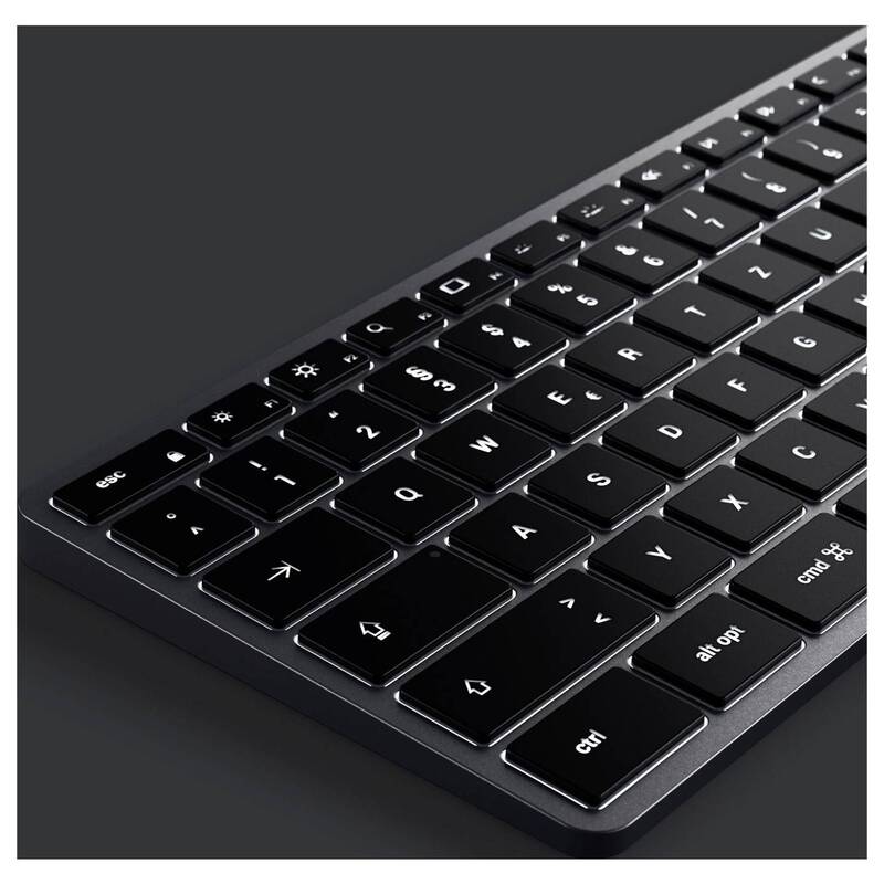 Satechi Tastatur Keyboard Slim X3 Bluetooth QWERTZ Anthrazit mit Beleuchtung - 0879961009618