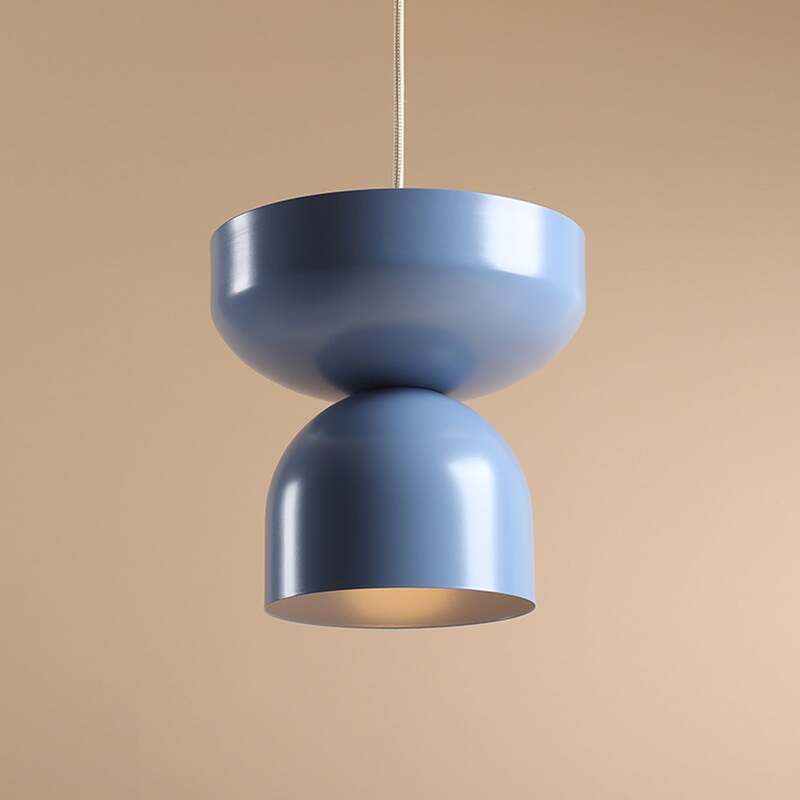 Hängeleuchte Api LED Pendelleuchte dimmbar blau Metall Ø30cm 200cm Abhängung - 5904798658946