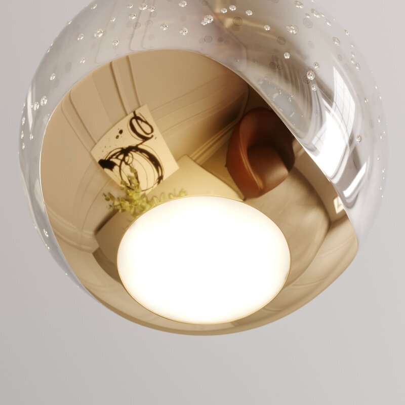 Lucande LED-Pendelleuchte Hayley Pendelleuchte Lampe Leuchte Glaskugel 1-fl gold - 4251096562439