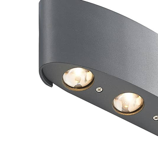 ELC Außenwandleuchte Wandlampe LED anthrazit Emirana Aluminiumdruckguss Glas - 4251096590975