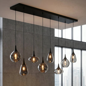 B-Ware TRIO LIGHTING Hängeleuchte Pendelleuchte Lumina 8-flammig dimmbar schwarz chrom