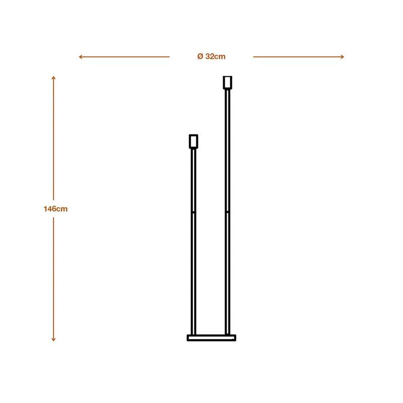 OSRAM Stehlampe DECOR STICK dunkelgrau 146 cm 2 x E27 40 W Schalter am Kabel - 4099854440342