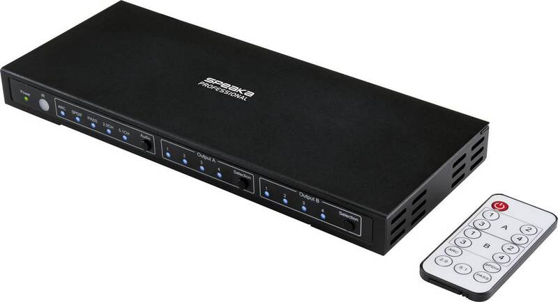 SpeaKa Professional 4x2 Port HDMI-Matrix-Switch Audio-Ports 3840x2160 DEFEKTWARE - 4053199997114