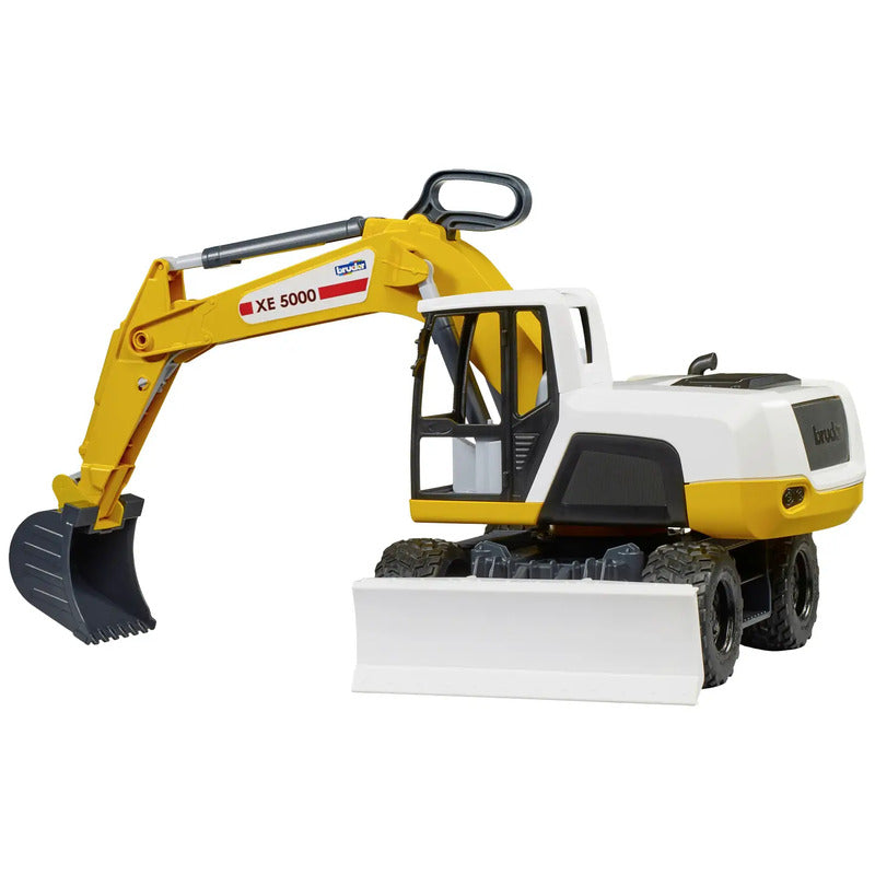 BRUDER XE 5000 Mobilbagger 1:16 Baufahrzeug Modell gelb/weiß für Kinder ab 2 ... - 4001702034139