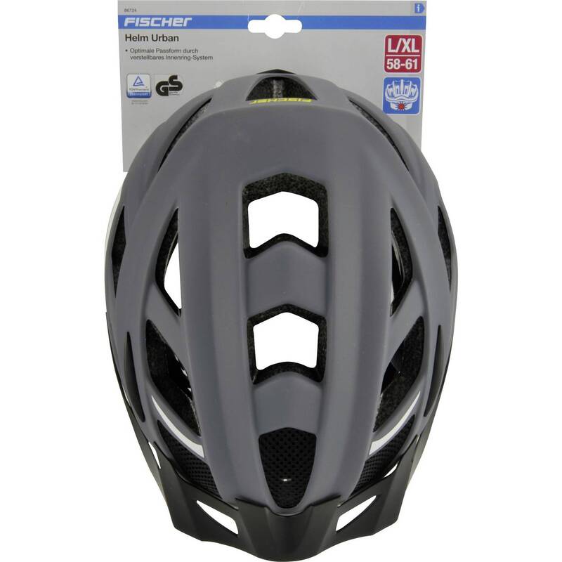 Fischer Fahrrad MTB-Helm Urban Levin S/M grau schwarz verstellbar mit Visor 20 - 4008153867231