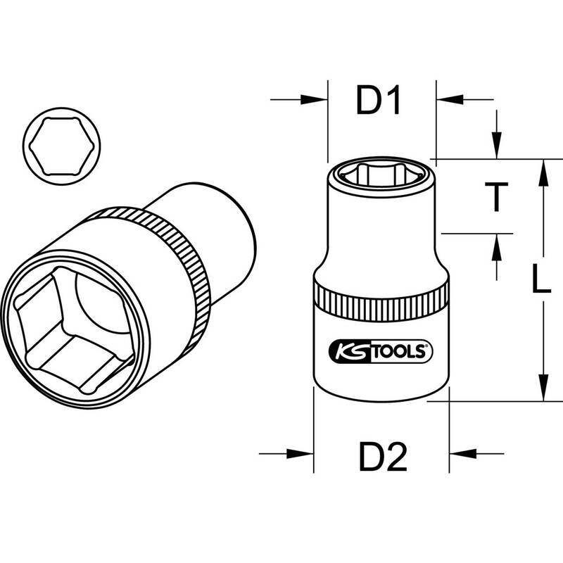 KS Tools Stecknuss 1" 50mm 9111050 Stecknuss Chrom-Vanadium Stahl 76mm 1000g - 4042146044223