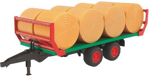 bruder Ballentransportanhänger 8 Rundballen Fertigmodell Landwirtschaftsmodell - 4001702022204
