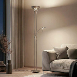 B-Ware Lindby LED Stehleuchte Josefin dimmbar Leselicht Lampe nickel satiniert 180cm