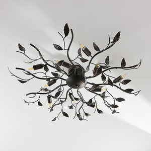 B-Ware Lindby Deckenlampe Yos LED Leuchte 10-flg dimmbar schwarz-gold Ø95cm 20cm hoch