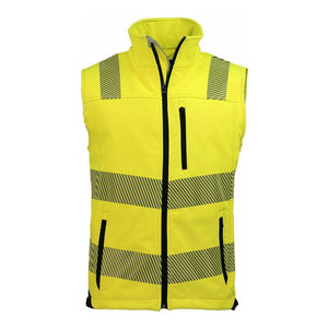 B-Ware Asatex Warnweste Sicherheitsweste Trendline Softshell Gr. 3XL gelb schwarz mit