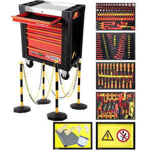 B-Ware KS Tools Werkstattwagen schwarz rot Handwerkzeugwagen Werkzeugwagen 87kg 164-tlg