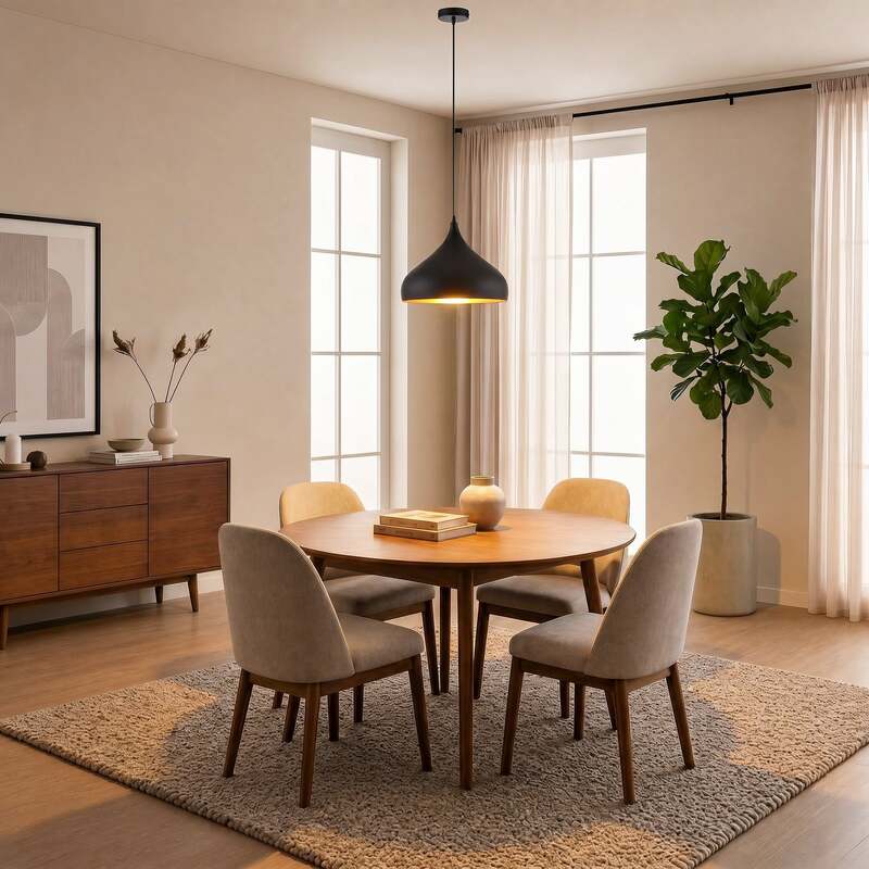 Lindby Aluminium-Pendelleuchte Ritana Hängeleuchte Deckenlampe E27 schwarz-gold - 4251096559866