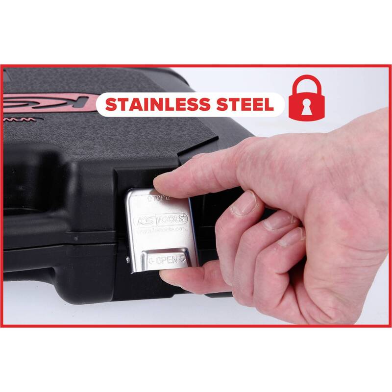 KS Tools Steckschlüsselsatz 1/4" 3/8" 1/2" 255 Teile Chrom-Vanadium Stahl Koffer - 4042146907559