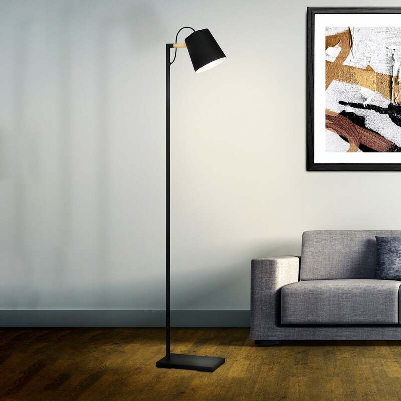 Eglo Stehleuchte Lacey, Höhe 159,5 cm schwarz Stahl Stehlampe Leuchte Lampe Spot - 9002759436148
