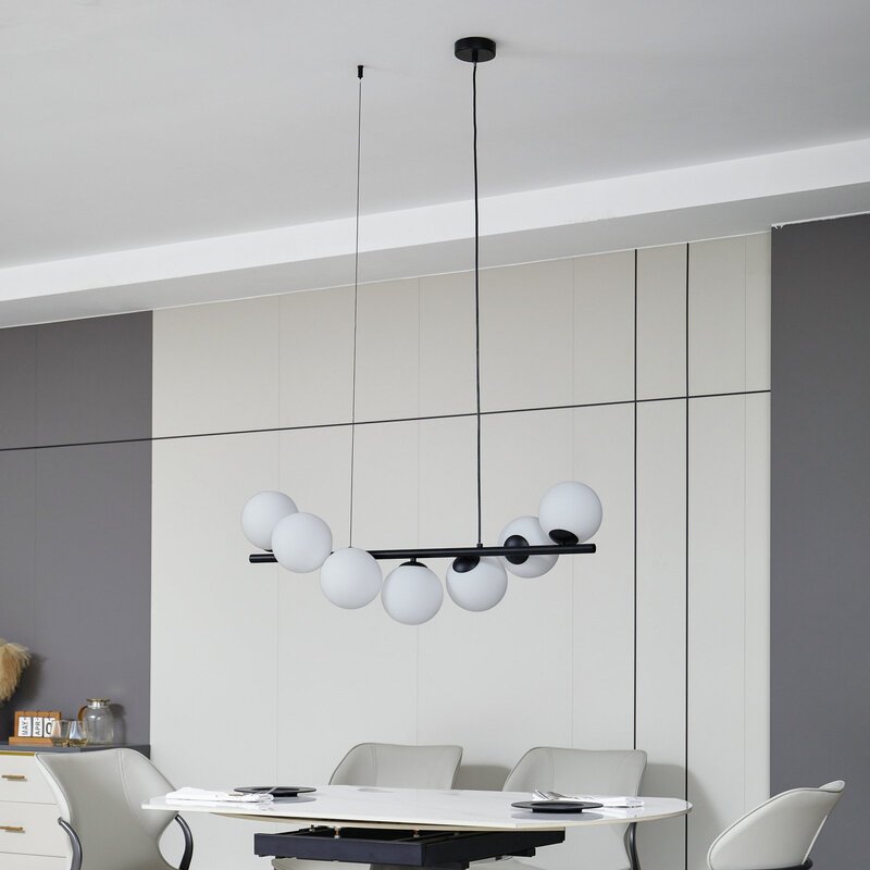 Lucande Hängeleuchte Isandro 7-flammig LED Pendelleuchte dimmbar schwarz matt - 4251911786422