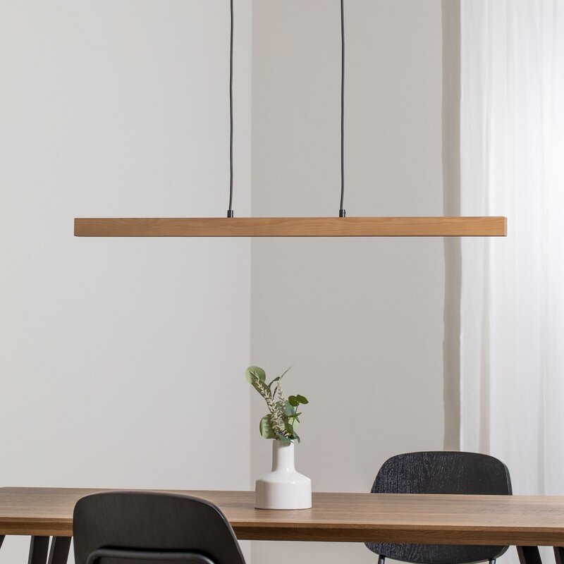 Teo Pendelleuchte Hängeleuchte LED Holz Buche Balken Touchdimmer warmweiß 96 cm - 5901780566159