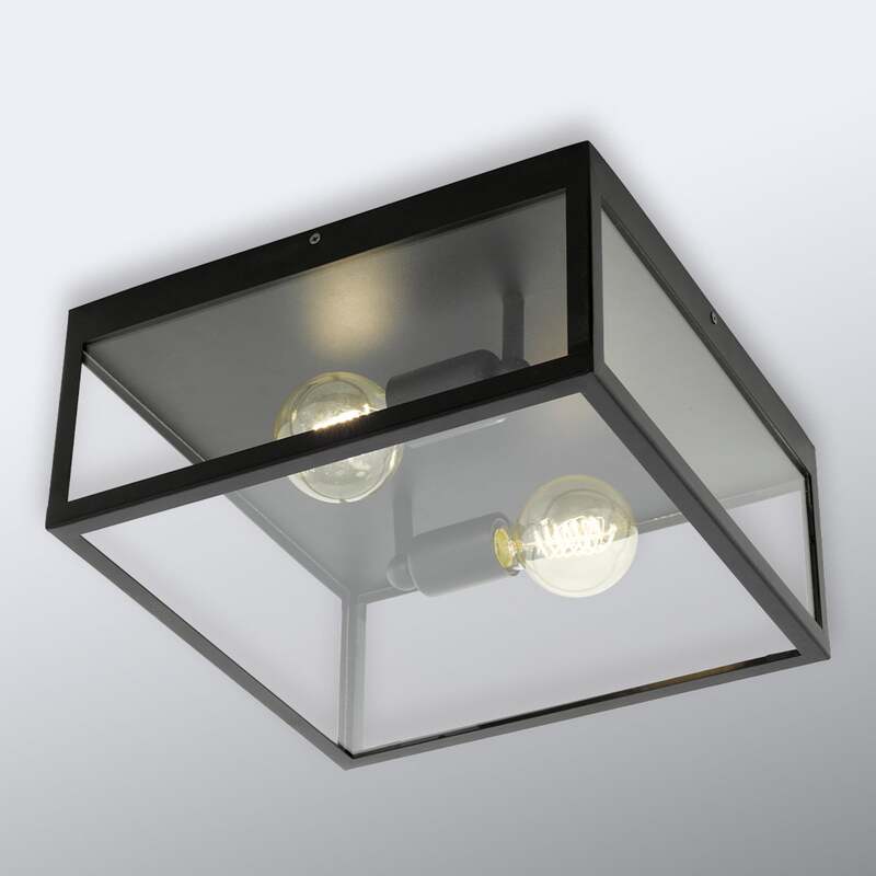 Eglo Eckige Deckenleuchte Charterhouse Deckenlampe Hängeleuchte Lampe schwarz - 9002759493929