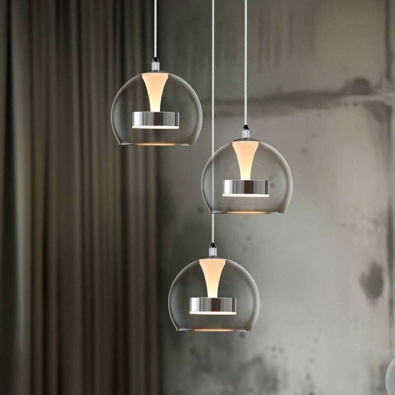 TRIO LIGHTING Hängelampe Flynt LED Pendelleuchte dimmbar chrom 3-flammig Ø42cm - 4017807671001