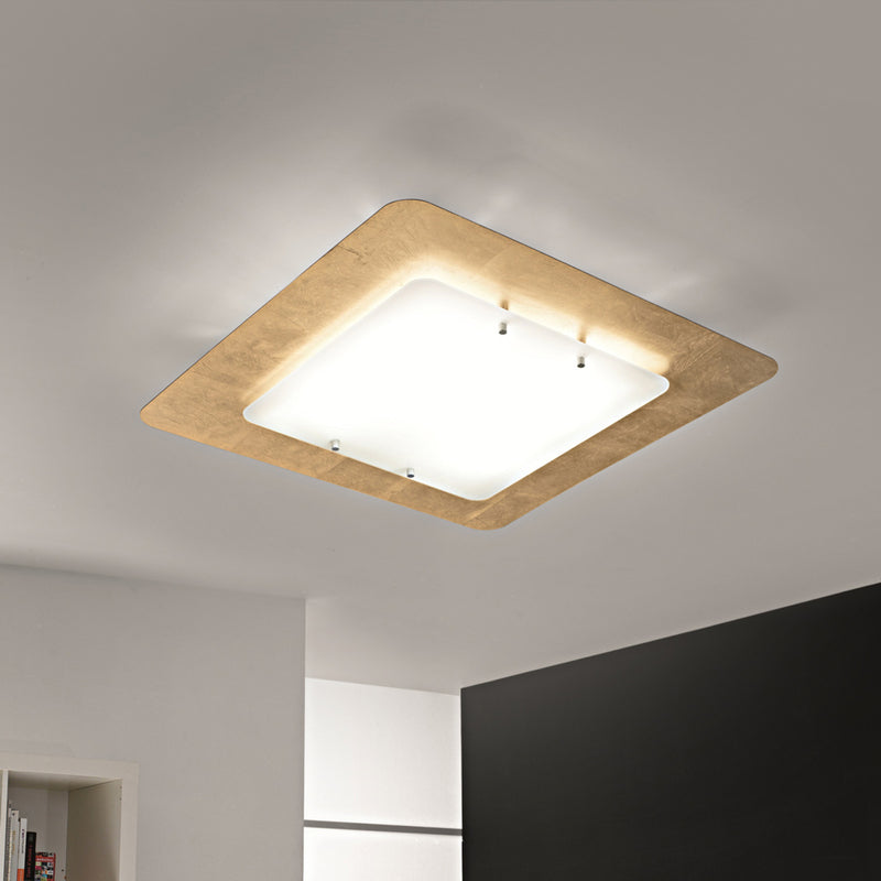 Selène Deckenleuchte Pop-Up mit Blattgold-Rahmen 32 x 32 cm Deckenlampe Lampe - 8023761109173