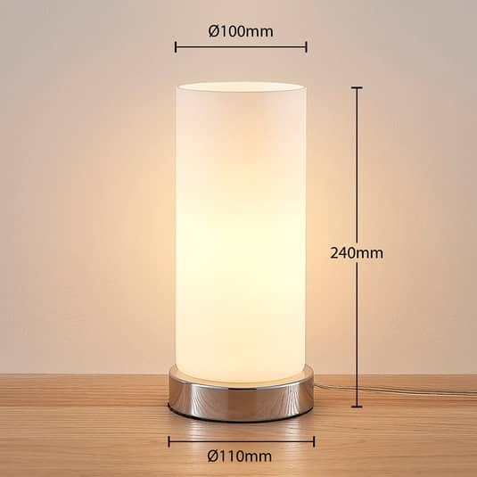 Lindby Tischlampe Elianna LED Lampe dimmbar Touchdimmer weiß 24cm Höhe 11cm Ø - 4251096546651