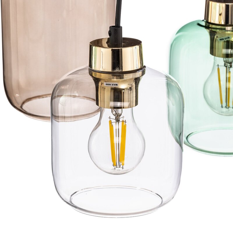 Hängeleuchte Marco Hängelampe Deckenlampe Leuchte Green 6-flg. klar grün braun - 5901780533281