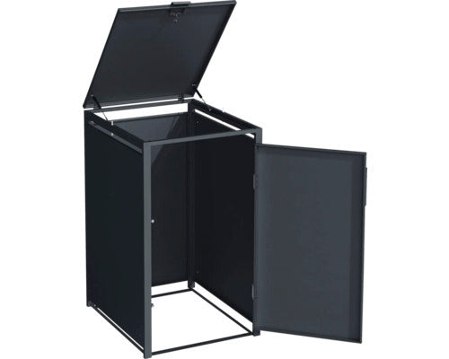 Konsta Mülltonnenbox anthrazit 240l Stahl Gartenbox Abdeckung 68x80x116cm robust - 4306516693559