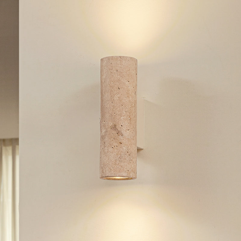 Lucande Wandleuchte Tavira Travertin Beige Up Down dimmbar 7x23x11 cm - 4255830902192