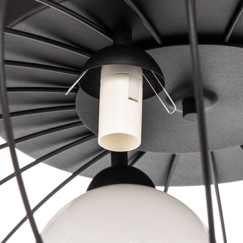 Euluna Deckenlampe Kronos Käfig schwarz drei Opalkugeln Deko-Deckenlampe E14 - 5902693744269