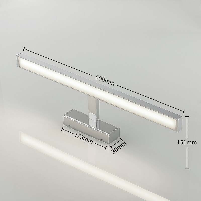 Lindby LED-Spiegelleuchte Jukka Wandleuchte chrom warmweiß 60cm IP44 Badezimmer - 4251096580624