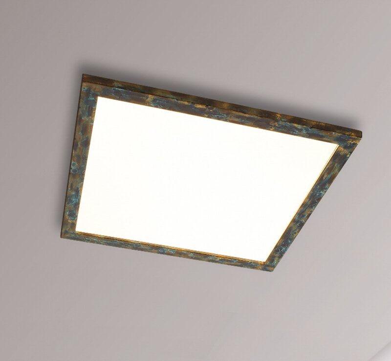 Quitani Deckenleuchte Lampe LED Panel Aurinor gold patiniert 68 cm quadratisch - 4251911769258