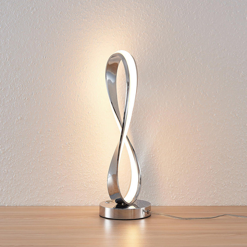 Lucande Xalia LED-Tischlampe Leuchte Lampe Tischlampe Designerlampe Chrom weiß - 4251096573831