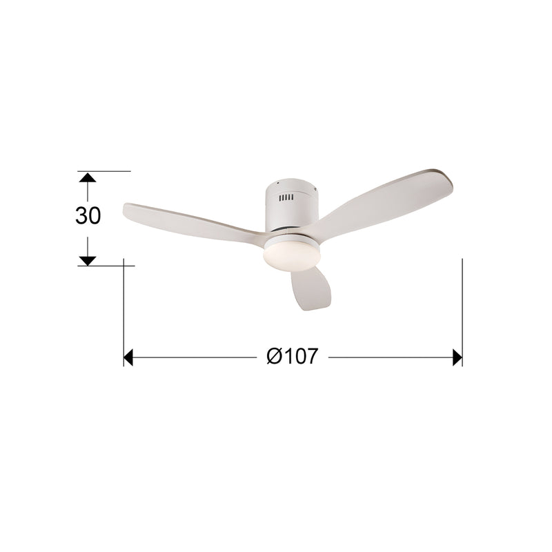 Schuller Valencia Deckenventilator Siroco Mini LED Ventilator weiß 107cm dimmbar - 8435435337599