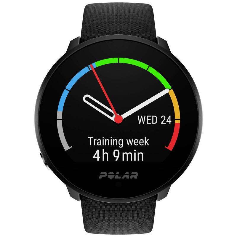 Polar Pulsuhr Fitnessuhr Unite Schwarz Silikon Sportuhr mit Sensor wasserdicht - 0725882064260