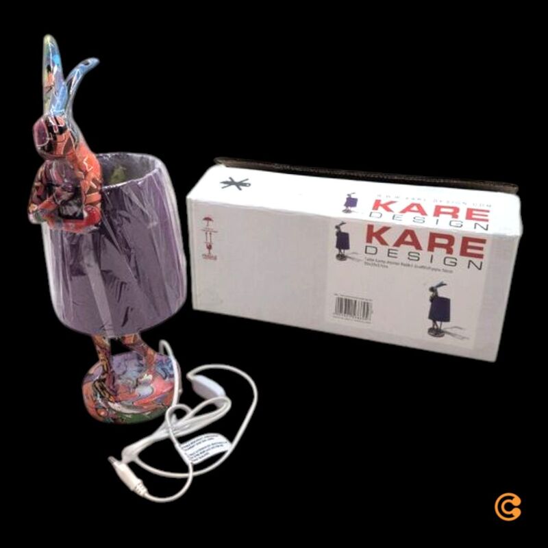 KARE Tischleuchte Animal Rabbit LED Lampe Hase lila bunt 50cm E14 Tischlampe - 4025621566625