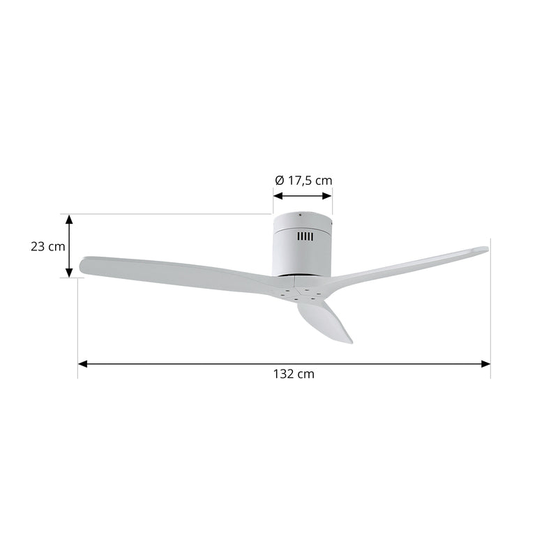Lucande Deckenventilator Vindur weiß 132 cm leise mit Fernbedienung für 15 m² - 4251911779868