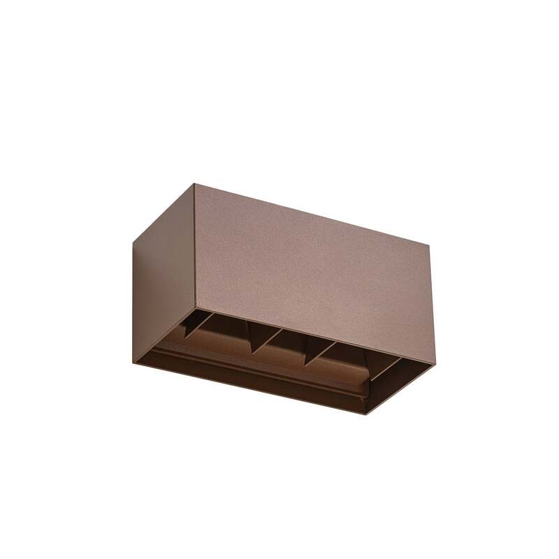 Lindby Außenwandleuchte Nivar LED Gartenleuchte Wandleuchte rostbraun 20cm IP54 - 4255830909856