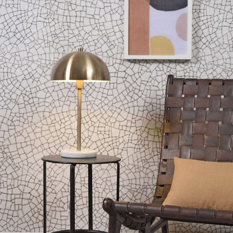 It's about RoMi Tischlampe Toulouse LED Lampe Marmorfuß gold weiß 45cm - 8716248080972