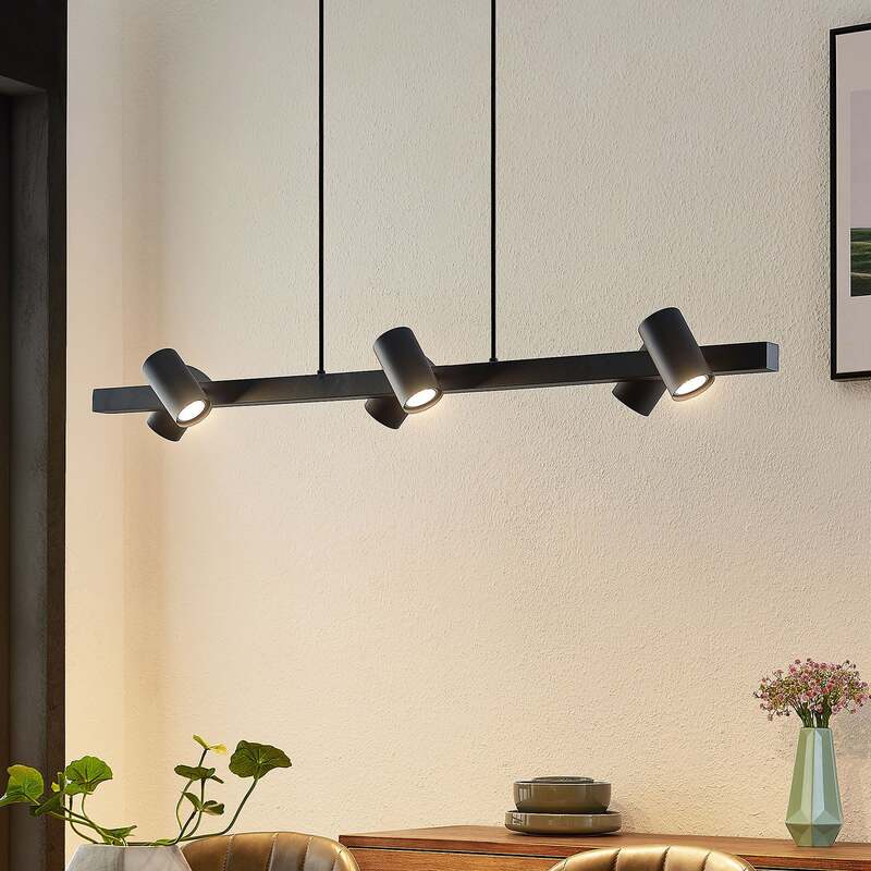 Lindby Hängeleuchte Pendelleuchte Savoli Leuchte Schwarz Stahl Metall 6-flammig - 4251911703795