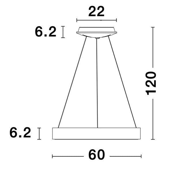 Nova Luce Pendelleuchte Hängeleuchte LED Weiß RANDO THIN Warmweiß dimmbar 60 cm - 5212017420213