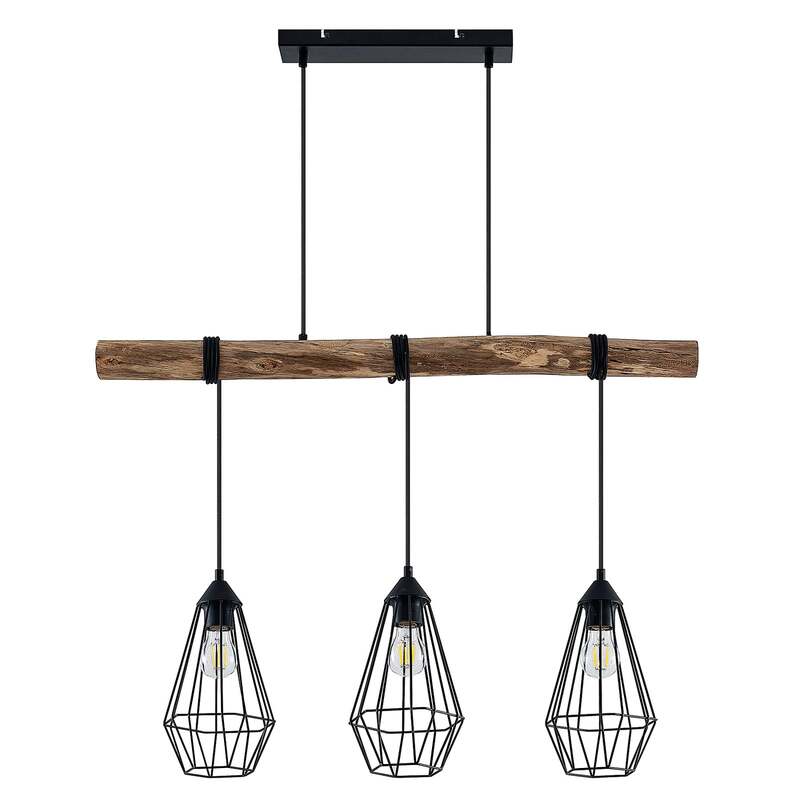 Lindby Hängeleuchte Eldarion LED Pendelleuchte Lampe dimmbar schwarz matt 90cm - 4251096581126