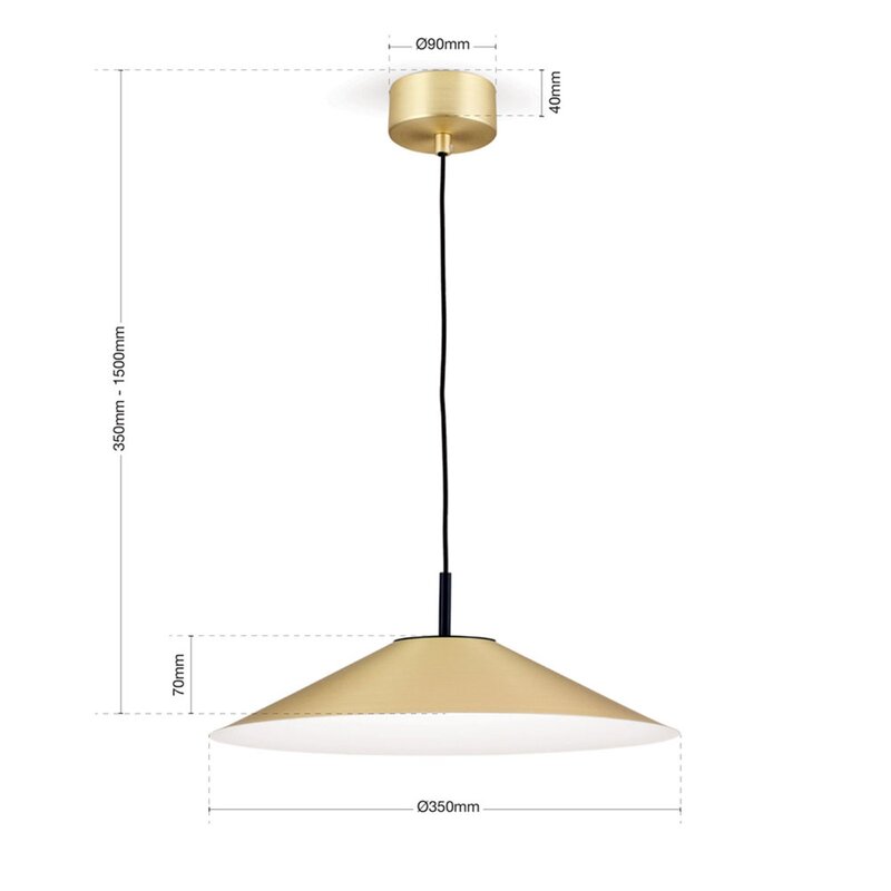 ORION Pendelleuchte Hängelampe LED Gourmet messing matt Schirm schwarz Stahl Tex - 9003090266753