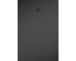 B-Ware Jungborn Duschwanne Duschtasse Cento Rechteck Schwarz Mineralguss 120 x 80 cm