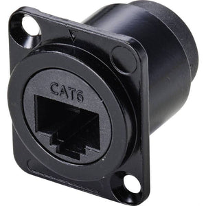 B-Ware TRU COMPONENTS Einbaubuchse Buchse RJ45 CAT 6 Sensoren 8P8C Schwarz 1 St