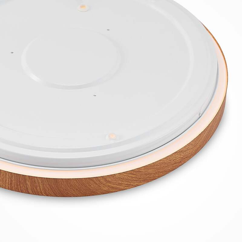 Lindby Deckenleuchte Vaako LED Lampe Leuchte warmweiß Ø 41 cm Holzoptik 10 cm - 4251911700527
