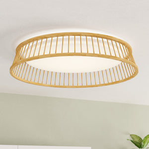 B-Ware EGLO Deckenlampe Holzgeflecht Luppineria LED Leuchte Lampe Ø45cm warmweiß 3000K