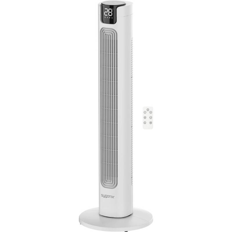 Sygonix Turmventilator 50W Timer Oszillierend Fernbedienung Weiß 315x942mm - 4064161489407