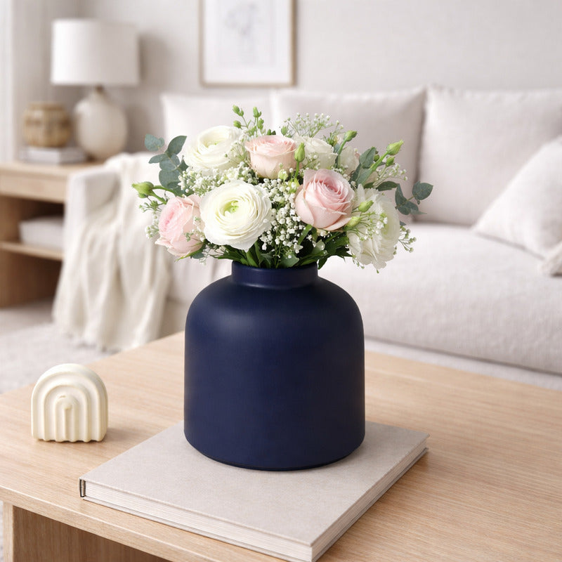 RAAWII Vase Omar dunkelblau Vase Blumenvase Tischvase Steingutvase Steingut - 5713865002496