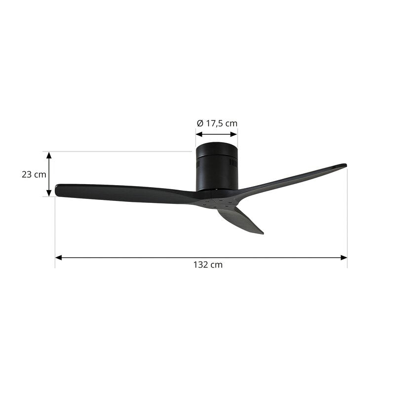 Lucande Deckenventilator Vindur schwarz 132cm leise mit Fernbedienung - 4251911779851
