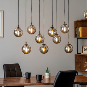B-Ware Euluna Hängeleuchte Glassy Hängelampe Pendelleuchte Lampe Leuchte 9-flammig Glas